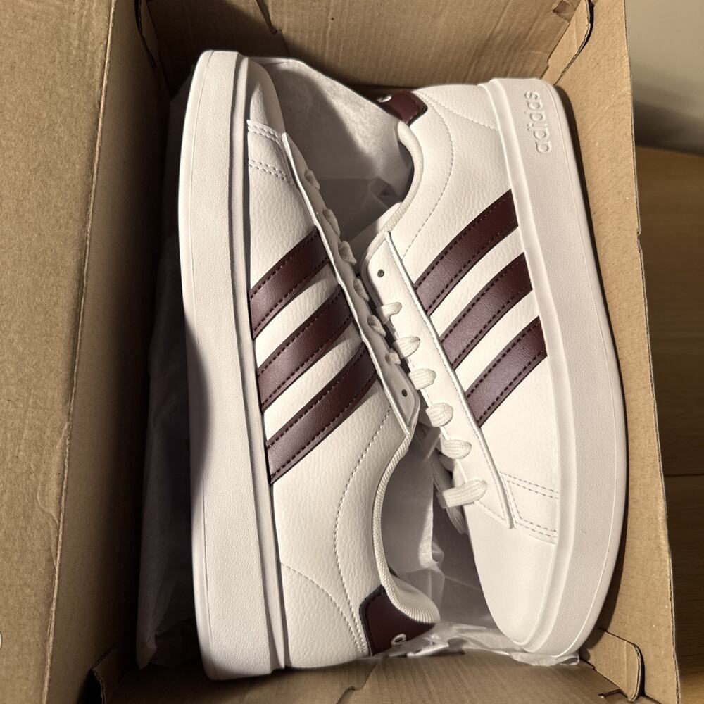 NIB adidas Womens Grand Court 2.0 Shoes Cloud White / Aurora Met Size 8.5 - Picture 9 of 11
